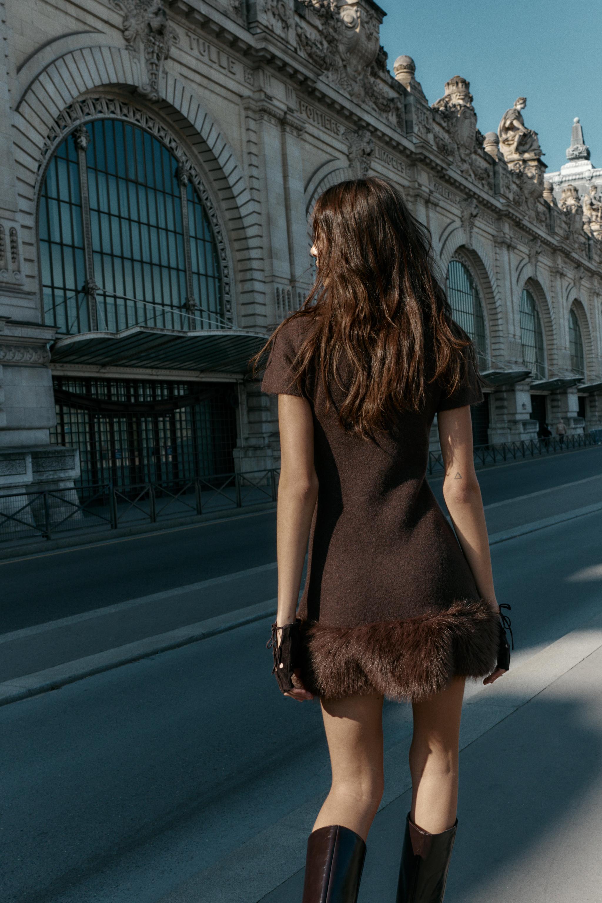Auren | Knit Fur Dress