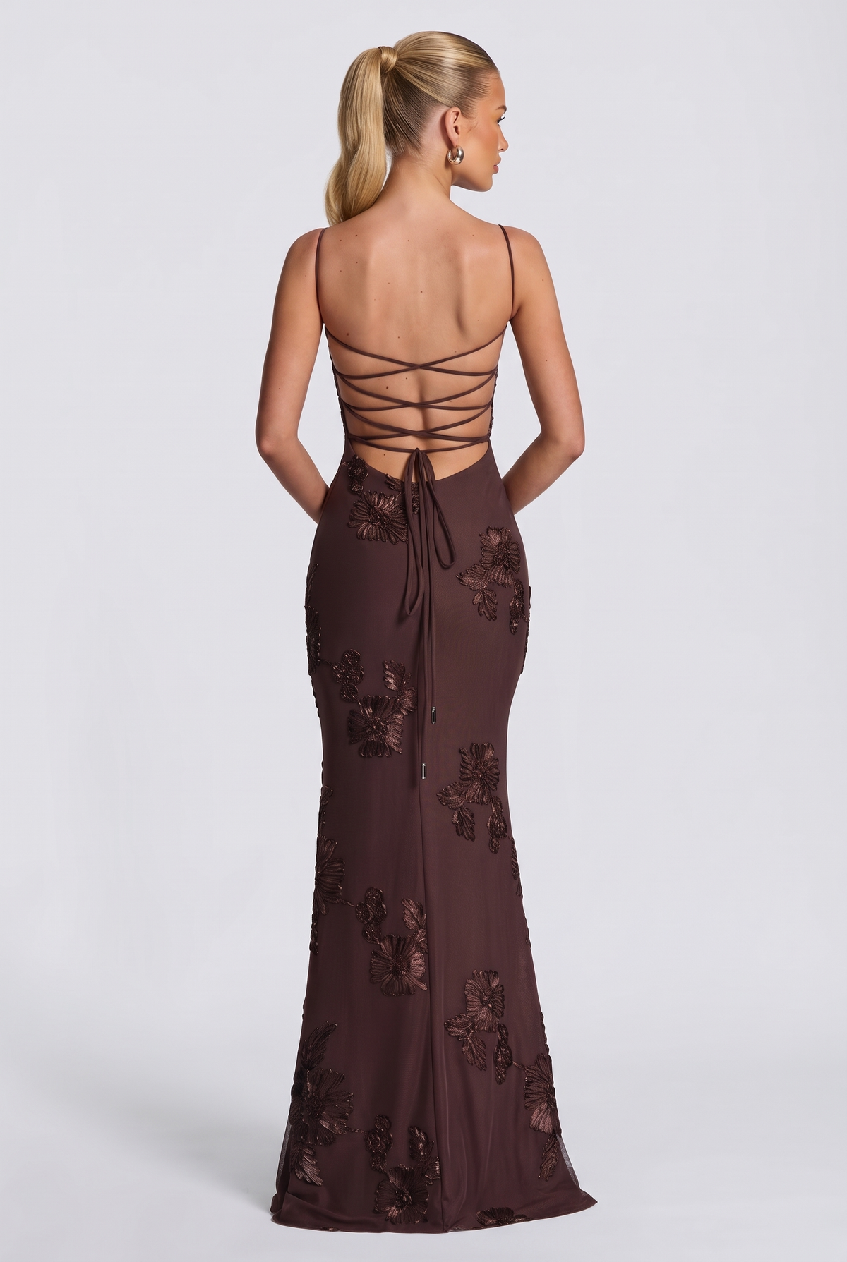 Aurethi Maxi Dress in Plum Brown