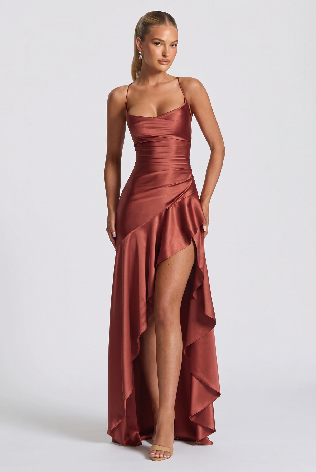 Elira Maxi Dress in Rust