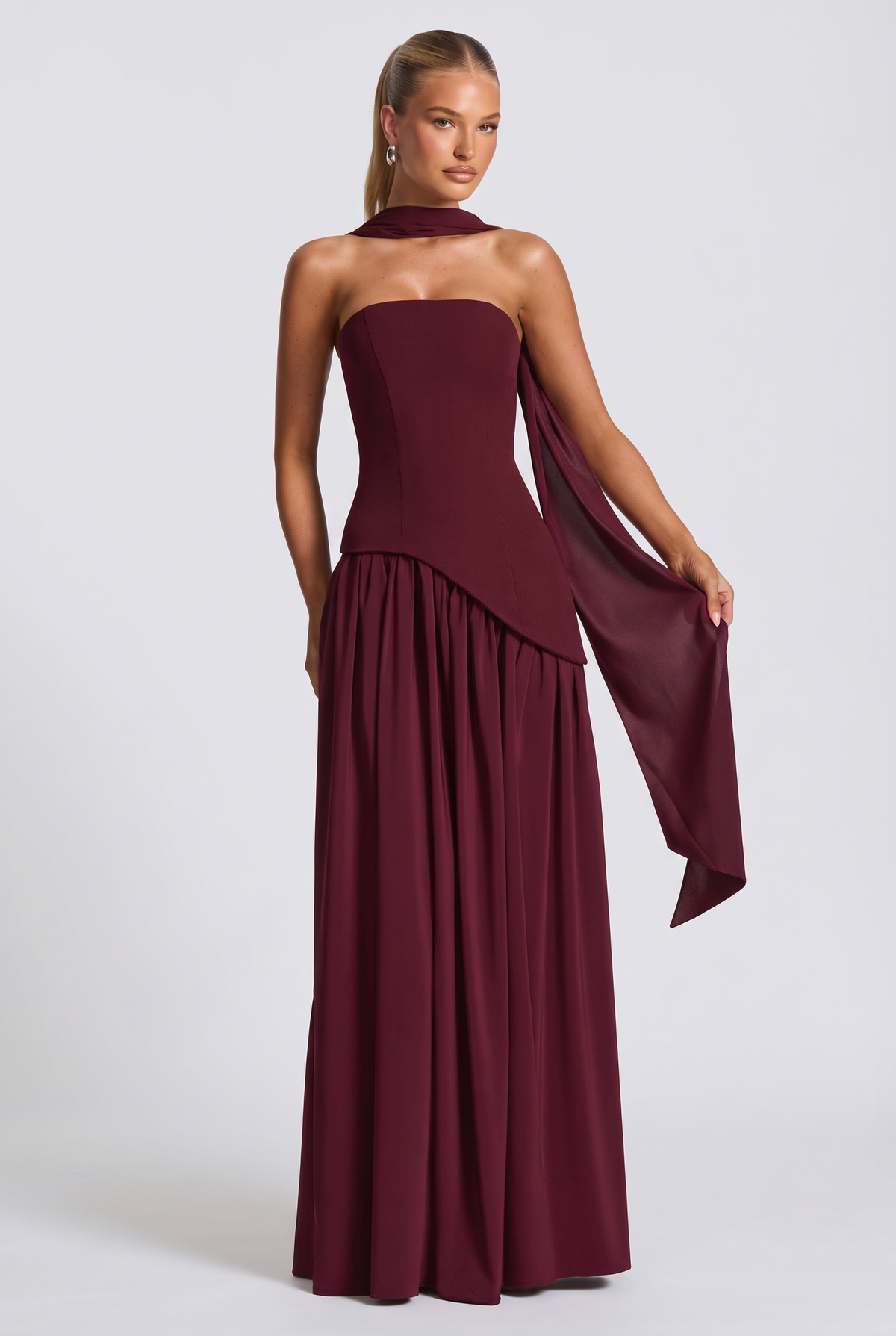 Amara Maxi Dress in Cherry Lacquer