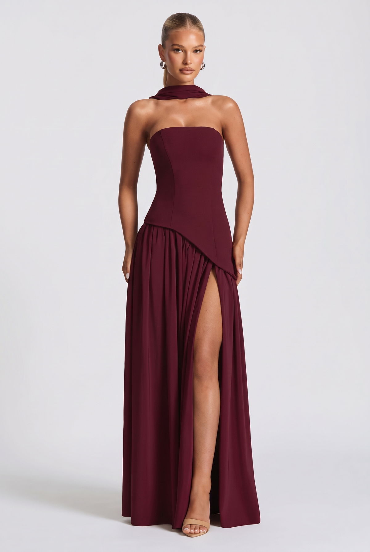 Amara Maxi Dress in Cherry Lacquer