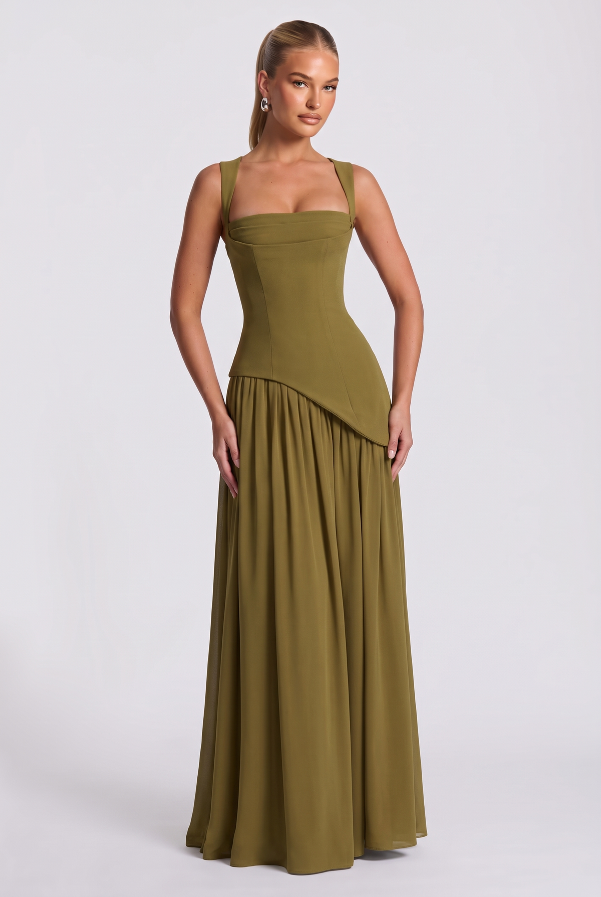 Azalea Maxi Dress in Deep Olive