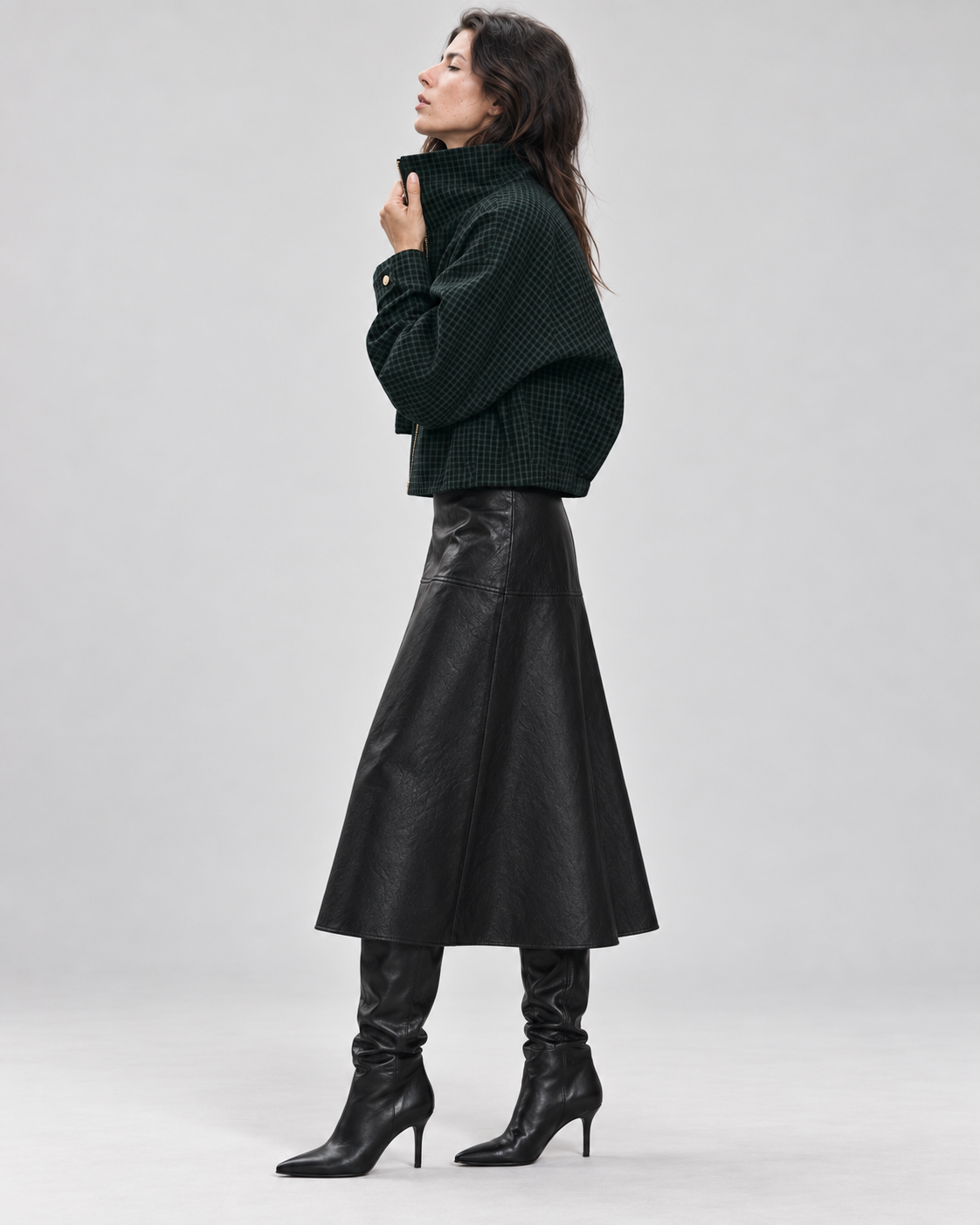 Mabel | Check Bomber Jacket