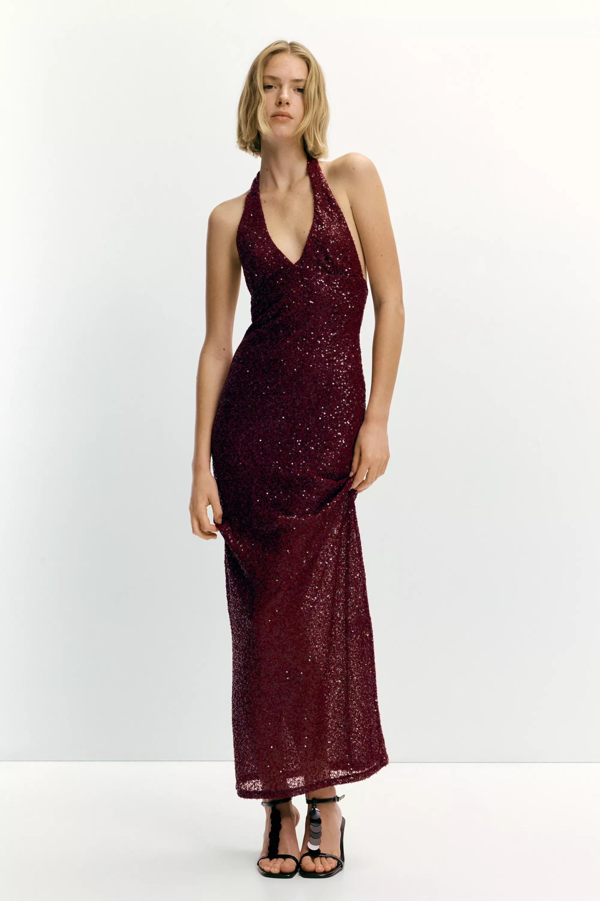 Elyra | Halter Sequin Dress