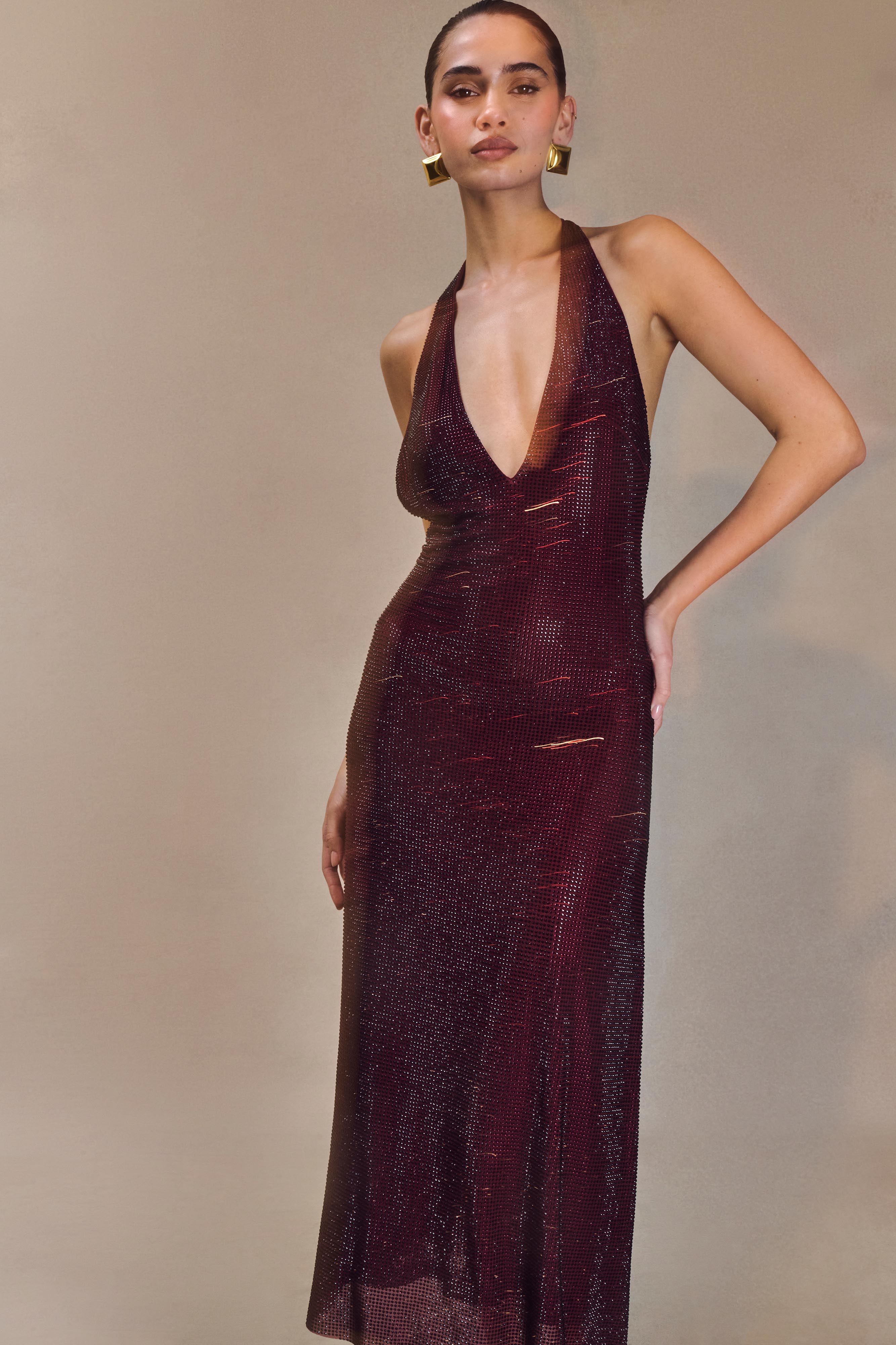 Selina | Sparkle Halter Dress