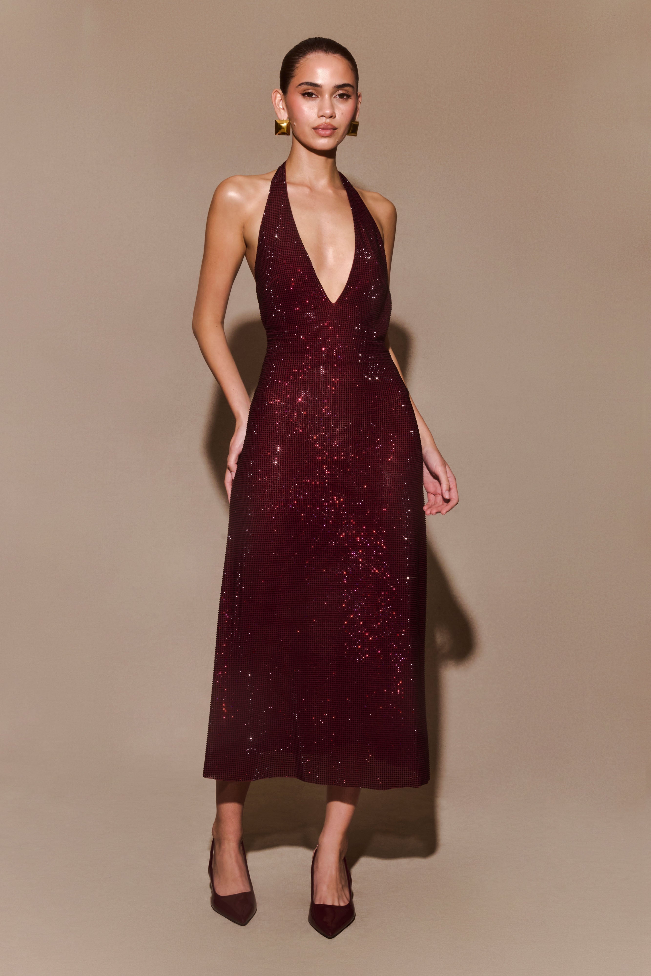 Selina | Sparkle Halter Dress