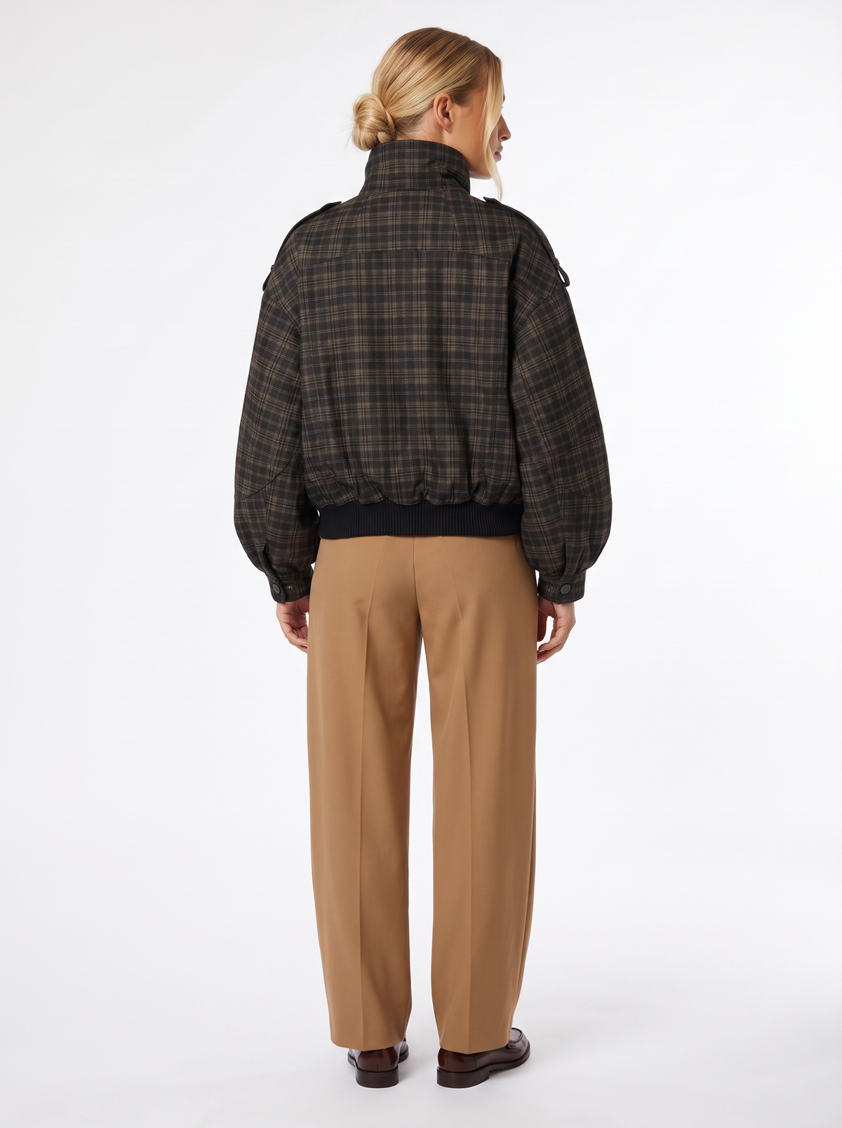 Aurelie | Check Bomber Jacket