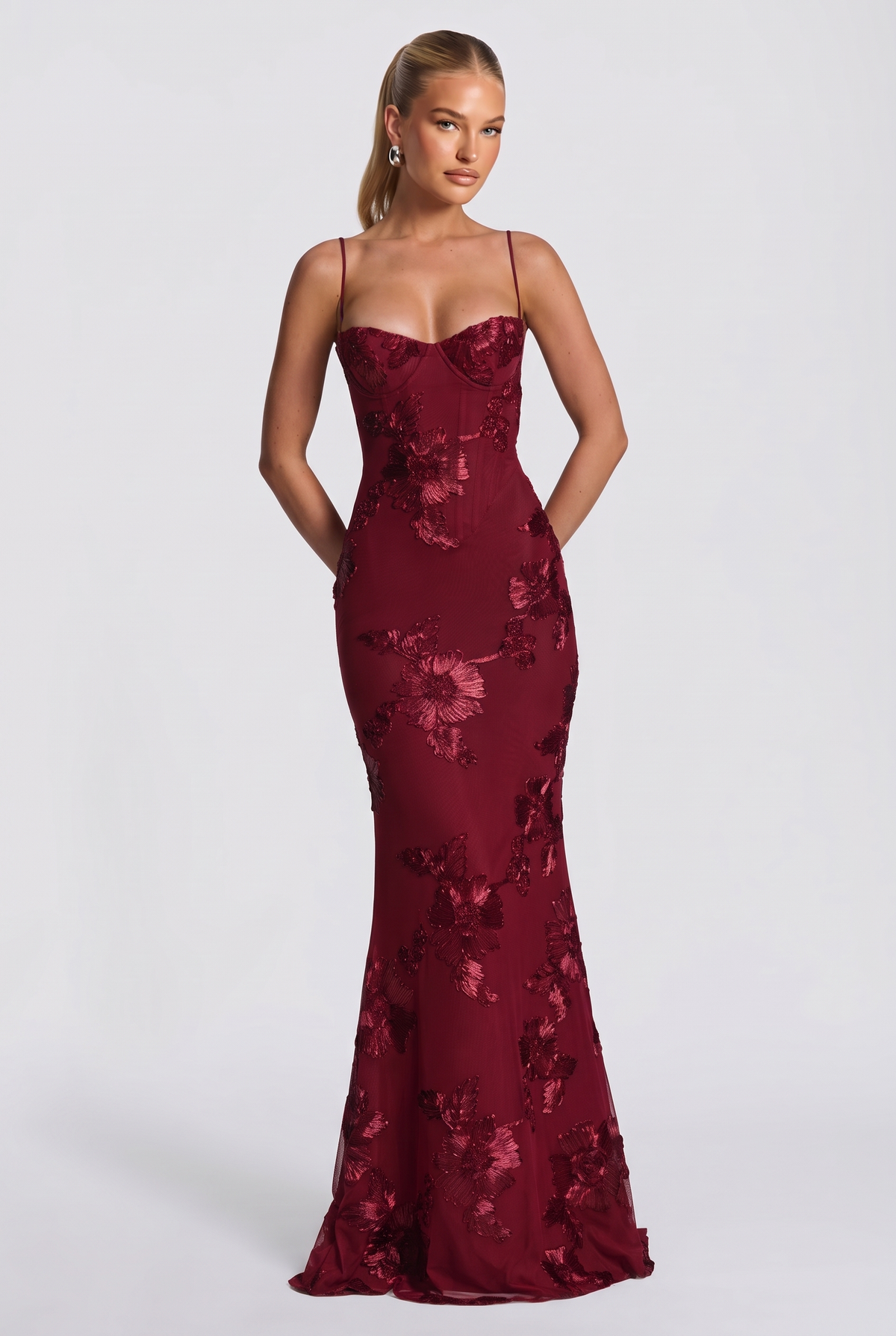 Aurethi Maxi Dress in Burgundy