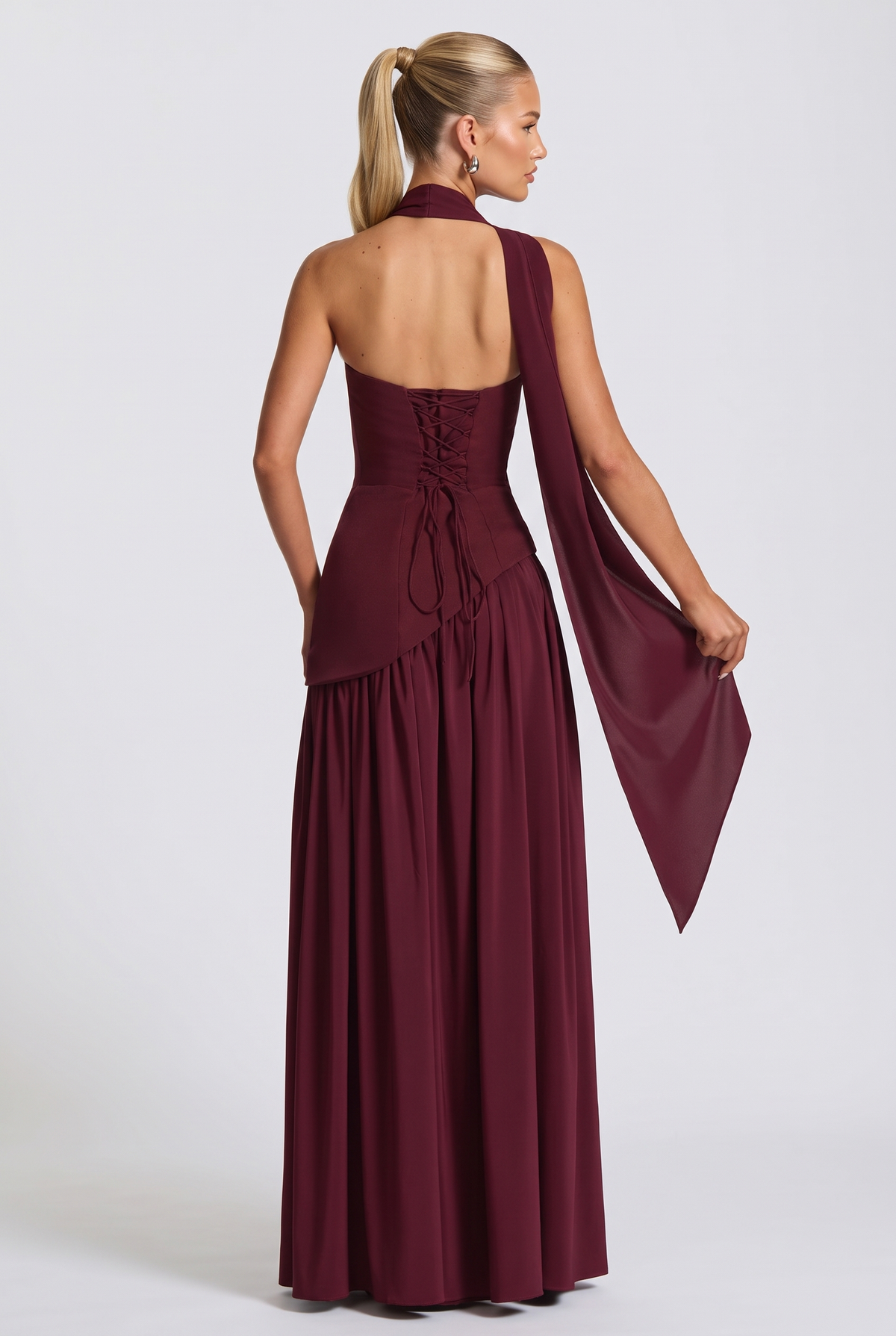 Amara Maxi Dress in Cherry Lacquer