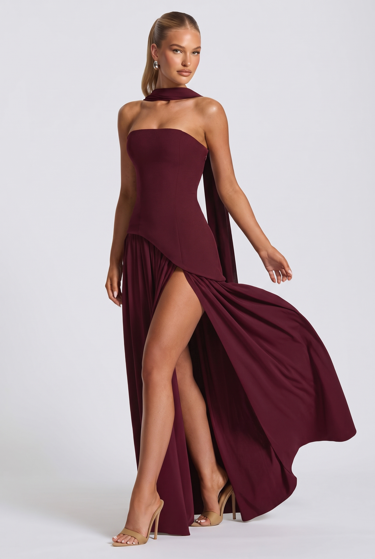 Amara Maxi Dress in Cherry Lacquer