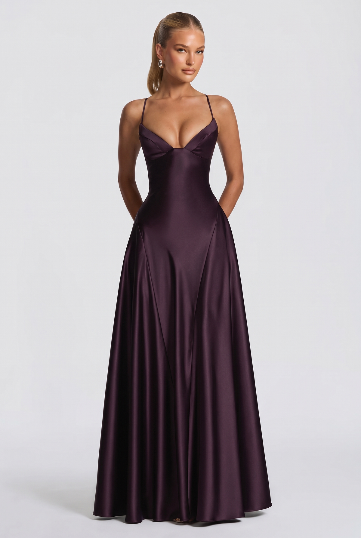 Viona Maxi Dress in Plum