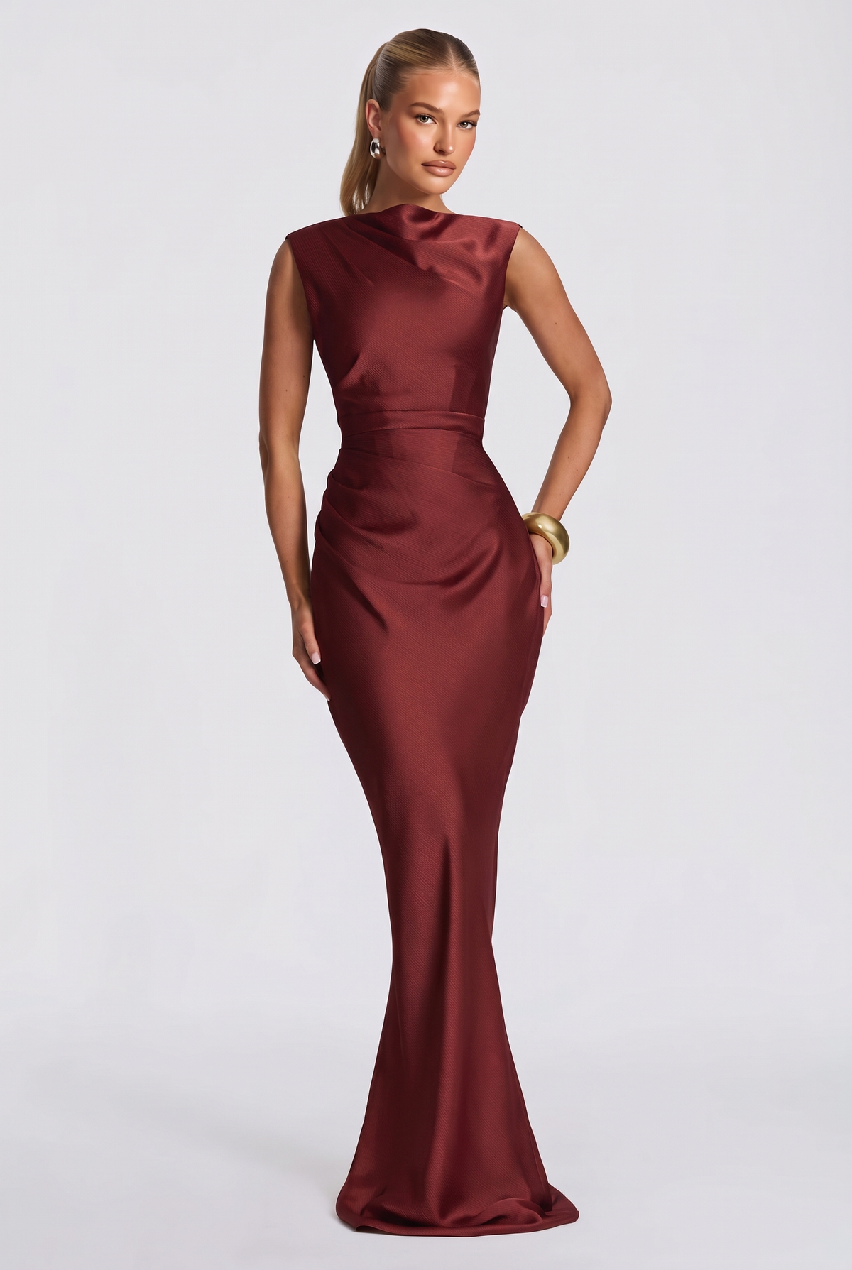 Maelys Maxi Dress in Deep Rust