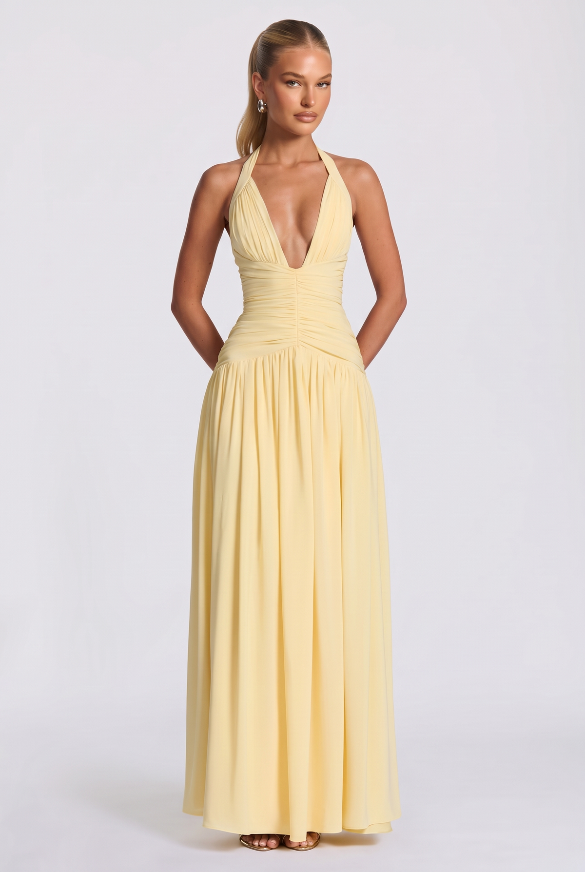 Nerisa Maxi Dress in Lemon