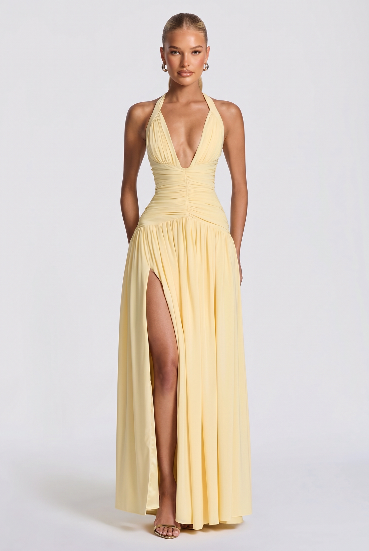 Nerisa Maxi Dress in Lemon